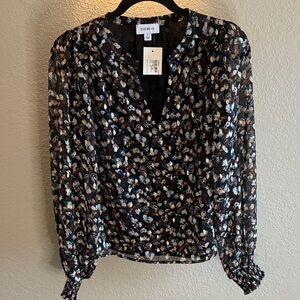 Evereve Women's Floral Black Blouse